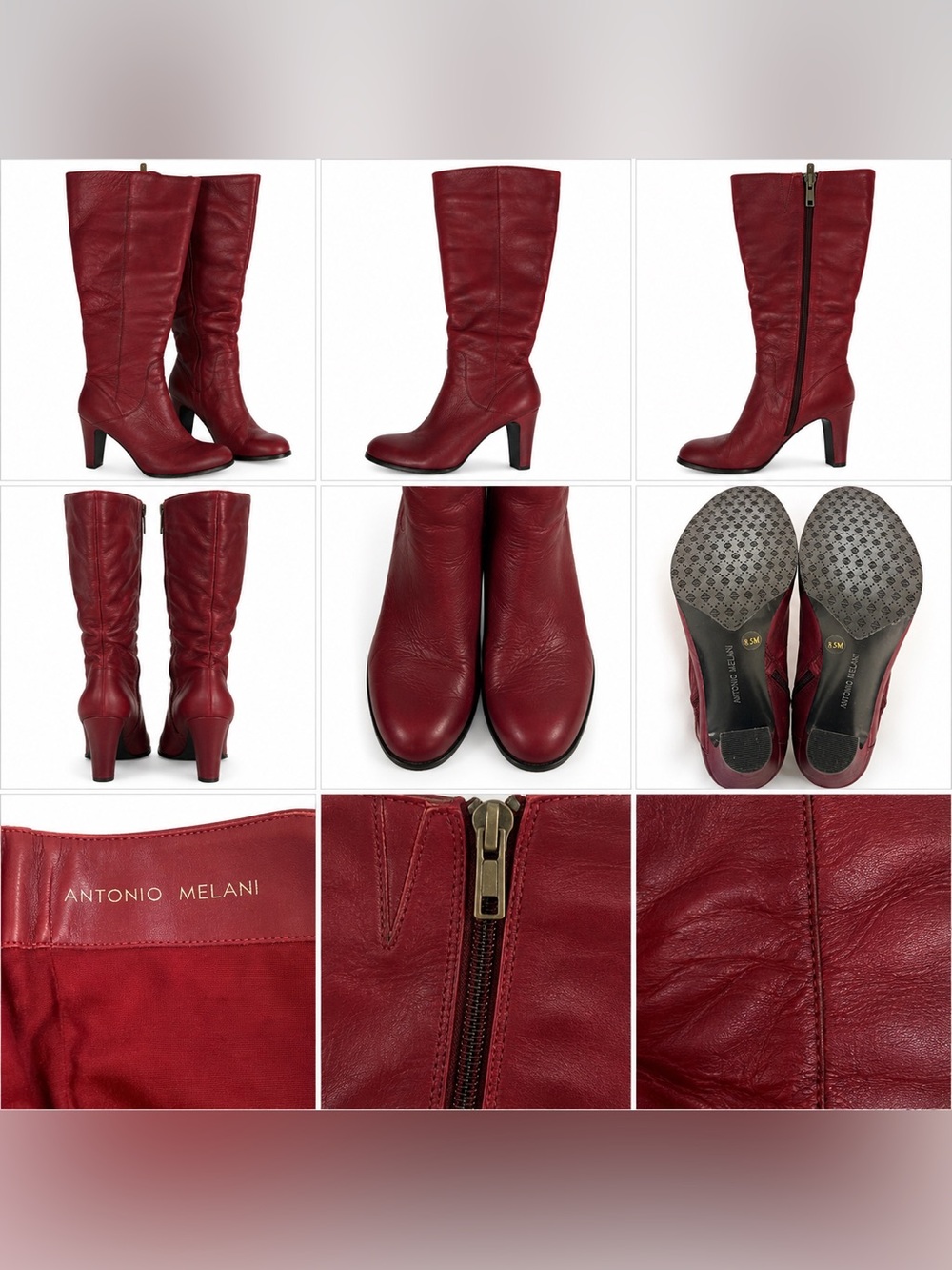 Antonio Melani Heeled Knee High Boots in Red Size 8.5M